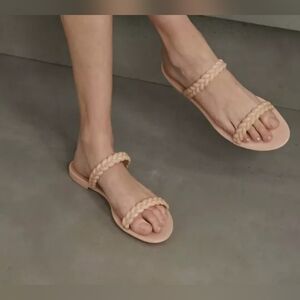 Stuart Weitzman Braida Sawyer Jelly Flat Slide Braided Sandals Size 8